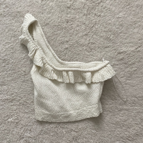 Ivory one shoulder crop top Urban Outfitters - Picture 2 of 4